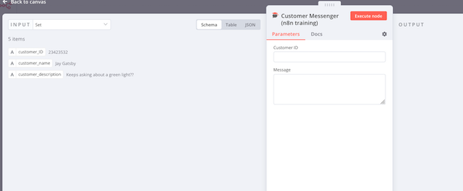 Editing the customer messenger node Editing the customer messenger node