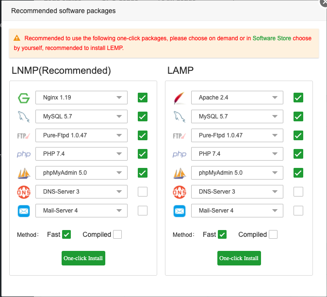 aaPanel One-Click aaPanel One-Click
